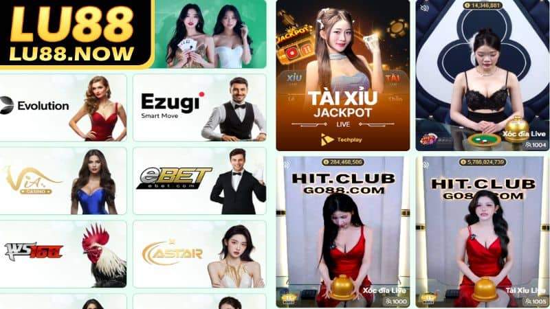 Các sảnh chơi nổi bật tại Casino Lu88