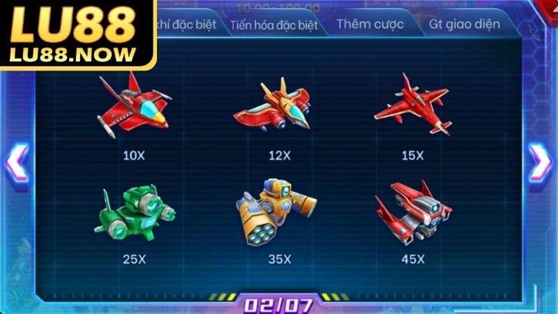 Các sinh vật và tỷ lệ trả thương ứng