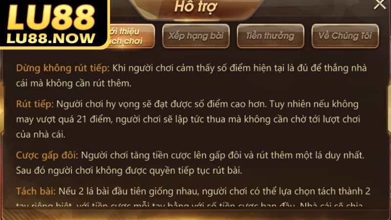 Các thuật ngữ trong xì dách online