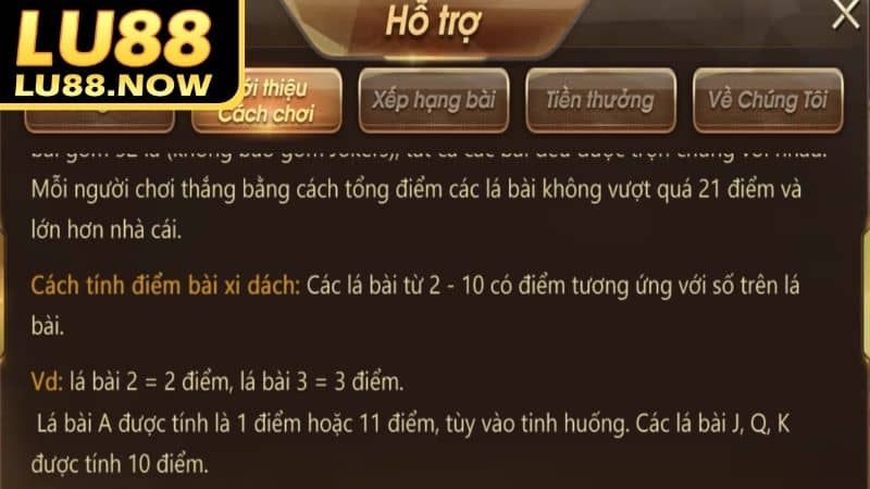 Cách tính điểm trong xì dách online
