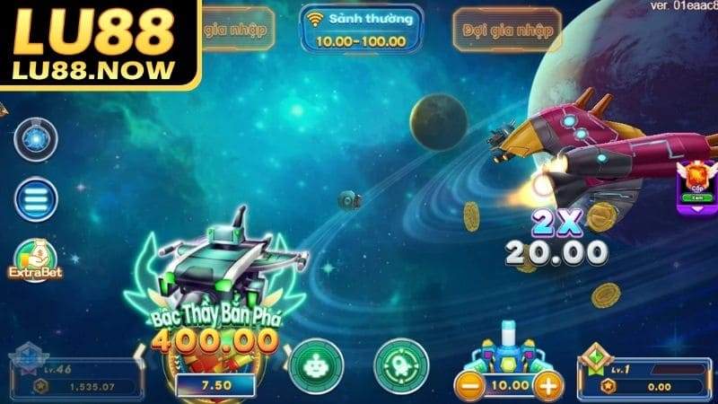 Giao diện trò chơi bắn vũ trụ